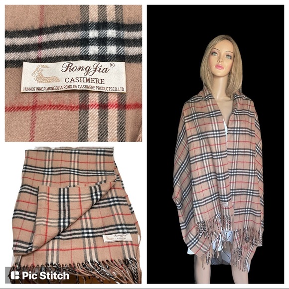 Rang Fia Other - Rang Fia cashmere nova check print scarf size 77X 27